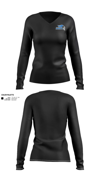 Womens Long Sleeve Vneck Shirt, Mount Saint Mary College Swimming, Swimming, Teamtime, Team time, sublimation, custom sports apparel, team uniforms, spirit wear, spiritwear, sports uniforms, custom shirts, team store, custom team store, fundraiser sports, apparel fundraiser