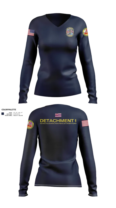 Detachment 1 SERO Women's Long Sleeve V-neck Shirt - 30