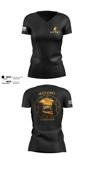 Womens Short Sleeve Vneck Shirt, 452 MED DET, Army, Teamtime, Team time, sublimation, custom sports apparel, team uniforms, spirit wear, spiritwear, sports uniforms, custom shirts, team store, custom team store, fundraiser sports, apparel fundraiser