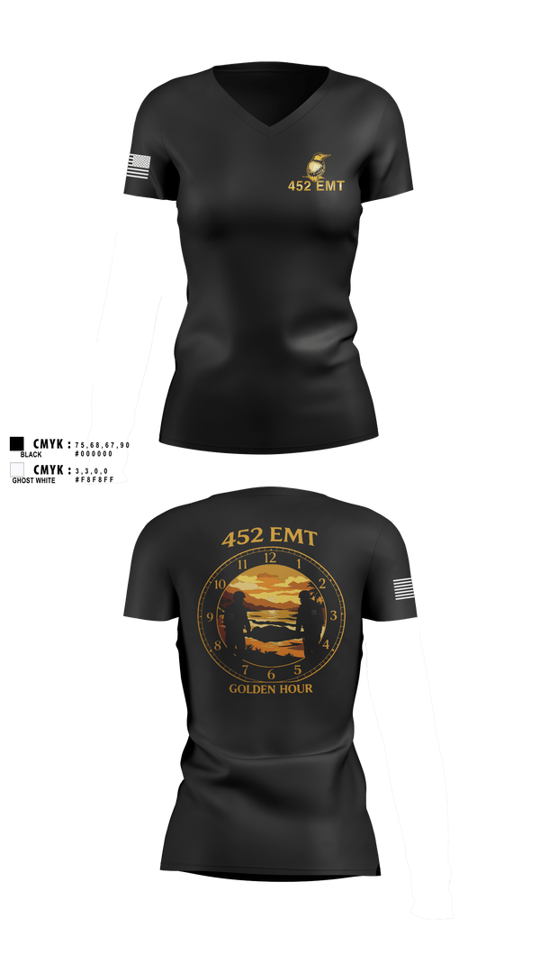 Womens Short Sleeve Vneck Shirt, 452 MED DET, Army, Teamtime, Team time, sublimation, custom sports apparel, team uniforms, spirit wear, spiritwear, sports uniforms, custom shirts, team store, custom team store, fundraiser sports, apparel fundraiser
