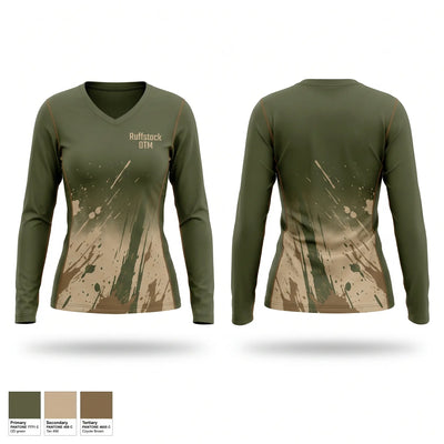 Ruffstock OTM Women's Long Sleeve V-neck Shirt - 1