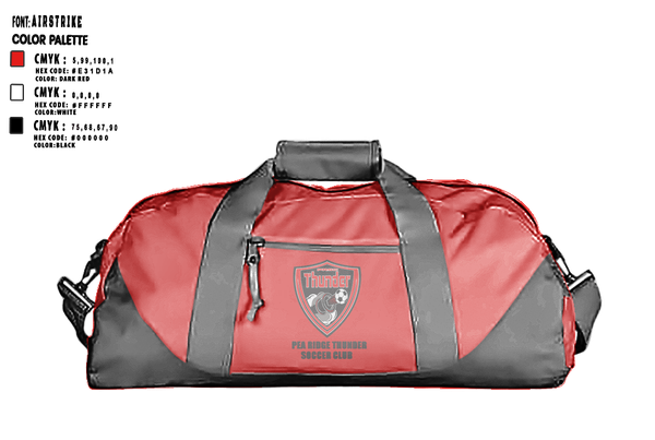 Duffle Bag, Pea Ridge Thunder Soccer Club, Men's Soccer, Teamtime, Team time, sublimation, custom sports apparel, team uniforms, spirit wear, spiritwear, sports uniforms, custom shirts, team store, custom team store, fundraiser sports, apparel fundraiser
