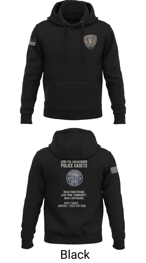 Hoodie, Swansboro police cadets, Police, Teamtime, Team time, sublimation, custom sports apparel, team uniforms, spirit wear, spiritwear, sports uniforms, custom shirts, team store, custom team store, fundraiser sports, apparel fundraiser