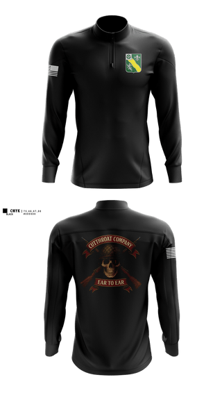 Quarter Zip Jacket, Cutthroat Company 1-63 AR, Army, Teamtime, Team time, sublimation, custom sports apparel, team uniforms, spirit wear, spiritwear, sports uniforms, custom shirts, team store, custom team store, fundraiser sports, apparel fundraiser
