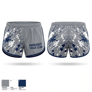 Womens Shorts, Farragut Track Club, Track & Field, Teamtime, Team time, sublimation, custom sports apparel, team uniforms, spirit wear, spiritwear, sports uniforms, custom shirts, team store, custom team store, fundraiser sports, apparel fundraiser