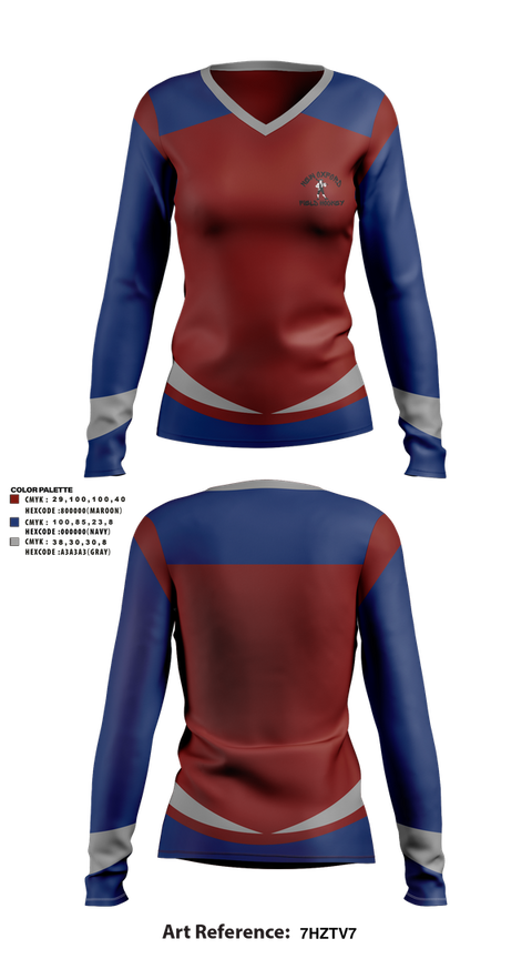 Womens Long Sleeve Vneck Shirt, New Oxford Field Hockey, Field Hockey, Teamtime, Team time, sublimation, custom sports apparel, team uniforms, spirit wear, spiritwear, sports uniforms, custom shirts, team store, custom team store, fundraiser sports, apparel fundraiser