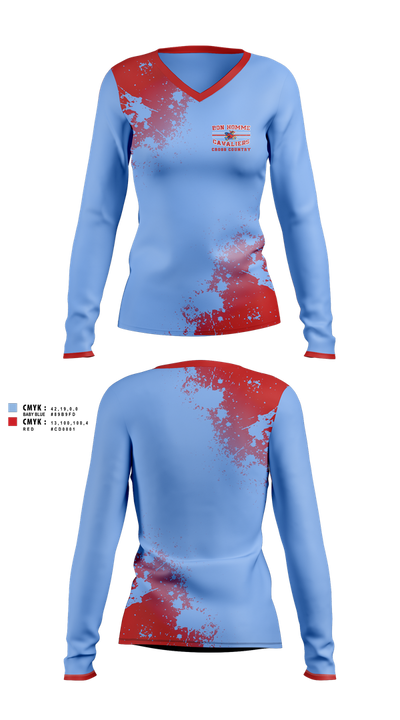Bon Homme Cavaliers Cross Country 63966027 Women's Long Sleeve V-neck Shirt - 1