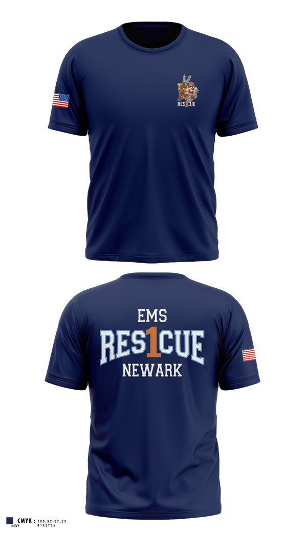 University Hospital EMS Rescue Old School Cotton Feel Shirt - 2