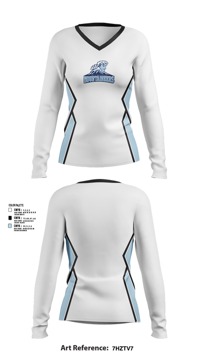 West Orange Mountaineers Basketball 93862172 Women's Long Sleeve V-neck Shirt - 42