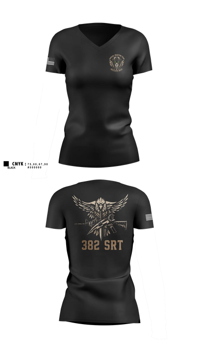 382 SRT 54292803 Women's Short Sleeve V-neck Shirt - 100