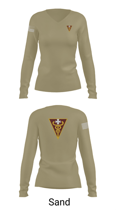 3D THEATER MEDICAL COMMAND 14799833 Women's Long Sleeve V-neck Shirt - 97