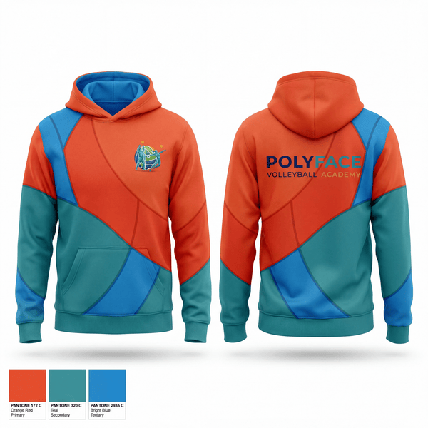 Zip Hoodie, PolyFace Volleyball Academy, Women's Volleyball, Teamtime, Team time, sublimation, custom sports apparel, team uniforms, spirit wear, spiritwear, sports uniforms, custom shirts, team store, custom team store, fundraiser sports, apparel fundraiser