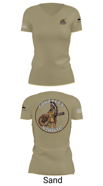 NJROTC Apache Company 29120146 Women's Short Sleeve V-neck Shirt - 84