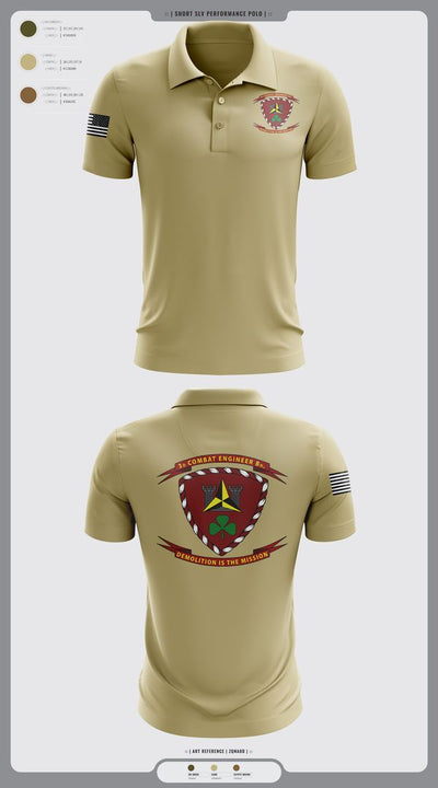 3d Combat Engineer Battalion 88033751 Short Sleeve Performance Polo - 2