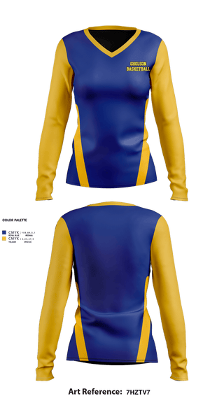 Womens Long Sleeve Vneck Shirt, Gholson, Women's Basketball, Teamtime, Team time, sublimation, custom sports apparel, team uniforms, spirit wear, spiritwear, sports uniforms, custom shirts, team store, custom team store, fundraiser sports, apparel fundraiser