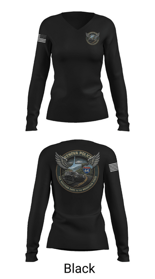 Womens Long Sleeve Vneck Shirt, Kenova Police Department, Police, Teamtime, Team time, sublimation, custom sports apparel, team uniforms, spirit wear, spiritwear, sports uniforms, custom shirts, team store, custom team store, fundraiser sports, apparel fundraiser
