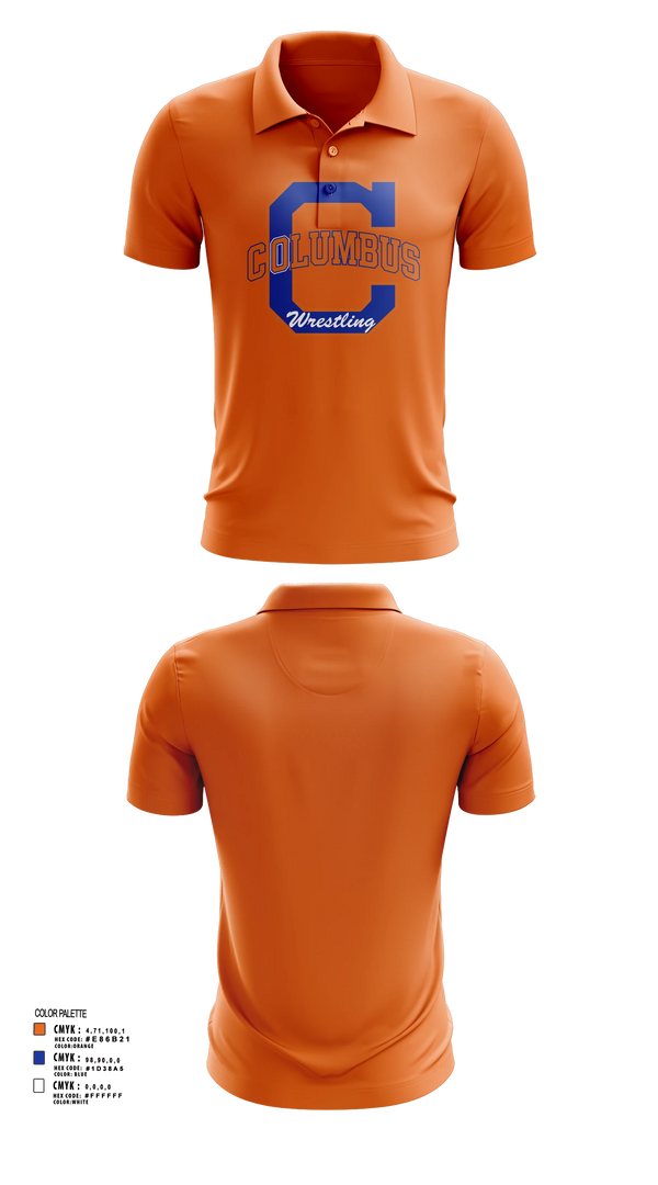 Short Sleeve Performance Polo, Columbus High School Wrestling, Wrestling, Teamtime, Team time, sublimation, custom sports apparel, team uniforms, spirit wear, spiritwear, sports uniforms, custom shirts, team store, custom team store, fundraiser sports, apparel fundraiser
