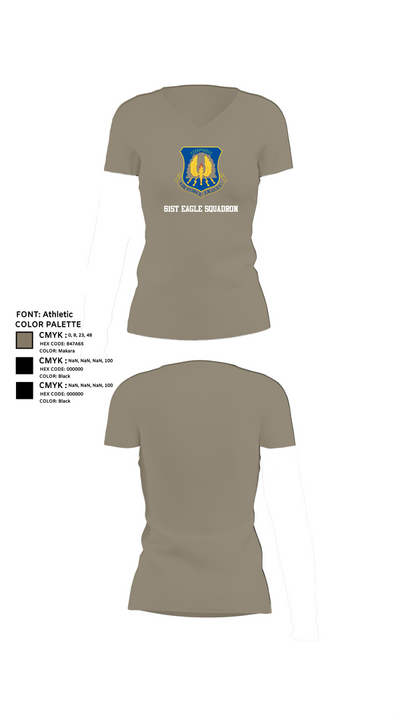 61st Eagle Squadron 97099286 Women's Short Sleeve V-neck Shirt - 64