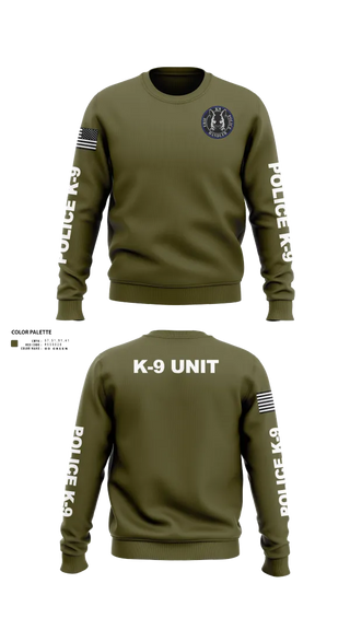 Crew Neck Sweatshirt, EPD K-9, Police, Teamtime, Team time, sublimation, custom sports apparel, team uniforms, spirit wear, spiritwear, sports uniforms, custom shirts, team store, custom team store, fundraiser sports, apparel fundraiser
