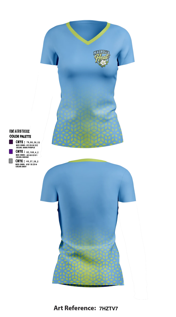 Womens Short Sleeve Vneck Shirt, Magnolia Heat, Softball, Teamtime, Team time, sublimation, custom sports apparel, team uniforms, spirit wear, spiritwear, sports uniforms, custom shirts, team store, custom team store, fundraiser sports, apparel fundraiser