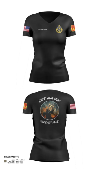 Womens Short Sleeve Vneck Shirt, HHB, 31st ADA BDE, , Teamtime, Team time, sublimation, custom sports apparel, team uniforms, spirit wear, spiritwear, sports uniforms, custom shirts, team store, custom team store, fundraiser sports, apparel fundraiser