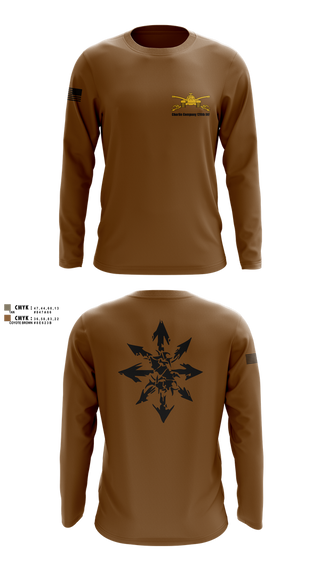 Long Sleeve Performance Shirt, Charlie Company 120th INF, National Guard, Teamtime, Team time, sublimation, custom sports apparel, team uniforms, spirit wear, spiritwear, sports uniforms, custom shirts, team store, custom team store, fundraiser sports, apparel fundraiser