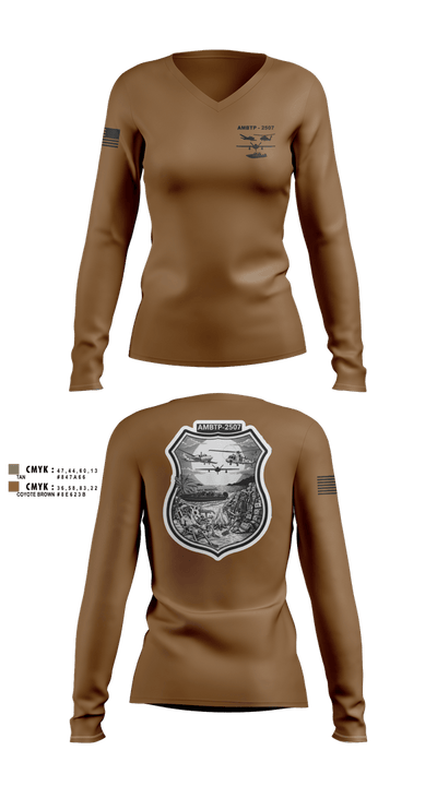 AMBTP-2507 73801347 Women's Long Sleeve V-neck Shirt - 1