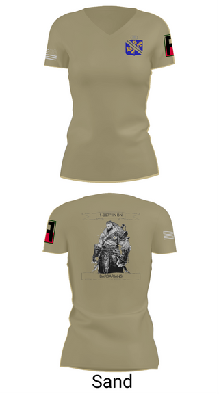 Womens Short Sleeve Vneck Shirt, 1-306th IN BN, , Teamtime, Team time, sublimation, custom sports apparel, team uniforms, spirit wear, spiritwear, sports uniforms, custom shirts, team store, custom team store, fundraiser sports, apparel fundraiser