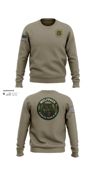 Crew Neck Sweatshirt, Alpha Company, 742nd MI BN, , Teamtime, Team time, sublimation, custom sports apparel, team uniforms, spirit wear, spiritwear, sports uniforms, custom shirts, team store, custom team store, fundraiser sports, apparel fundraiser