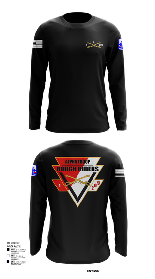 Long Sleeve Performance Shirt, A Troop, 1st squadron-299th Calvary Regiment, , Teamtime, Team time, sublimation, custom sports apparel, team uniforms, spirit wear, spiritwear, sports uniforms, custom shirts, team store, custom team store, fundraiser sports, apparel fundraiser