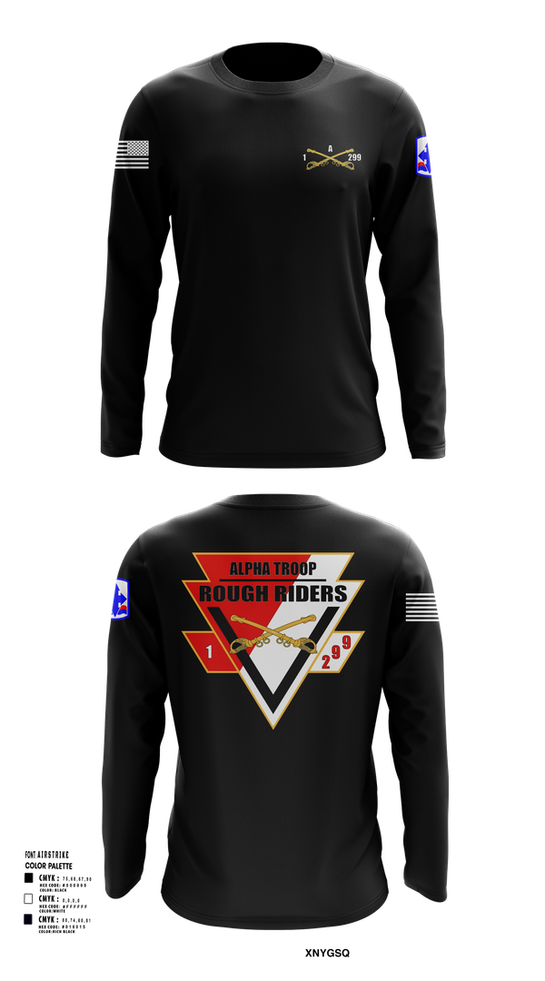 Long Sleeve Performance Shirt, A Troop, 1st squadron-299th Calvary Regiment, , Teamtime, Team time, sublimation, custom sports apparel, team uniforms, spirit wear, spiritwear, sports uniforms, custom shirts, team store, custom team store, fundraiser sports, apparel fundraiser