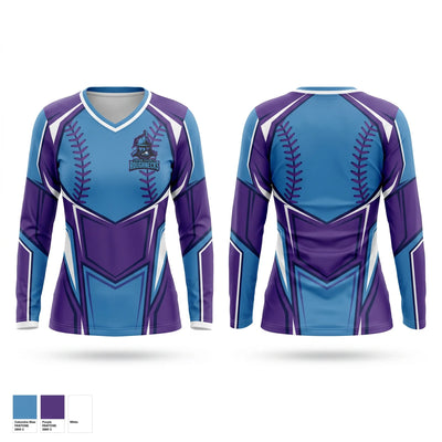 Union County Roughnecks Women's Long Sleeve V-neck Shirt - 1