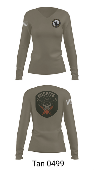 Womens Long Sleeve Vneck Shirt, 2-8 Cav, HHC, Medic Platoon, , Teamtime, Team time, sublimation, custom sports apparel, team uniforms, spirit wear, spiritwear, sports uniforms, custom shirts, team store, custom team store, fundraiser sports, apparel fundraiser
