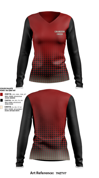Womens Long Sleeve Vneck Shirt, Chargers, Cheer, Teamtime, Team time, sublimation, custom sports apparel, team uniforms, spirit wear, spiritwear, sports uniforms, custom shirts, team store, custom team store, fundraiser sports, apparel fundraiser