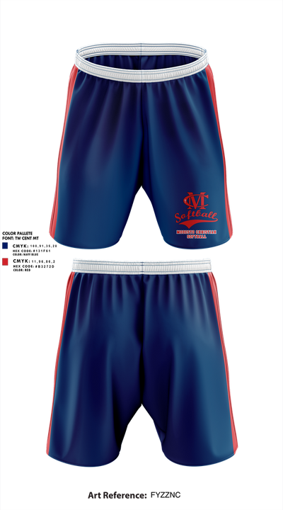 Modesto Christian Crusaders Softball 50486808 Athletic Shorts With Pockets - 1