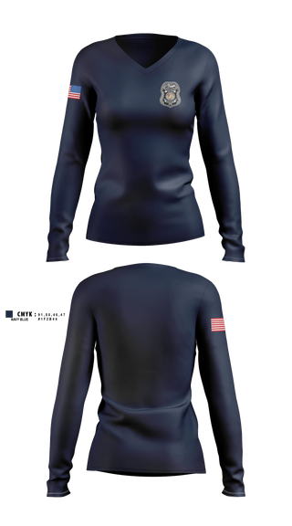 Womens Long Sleeve Vneck Shirt, Public Safety, Police, Teamtime, Team time, sublimation, custom sports apparel, team uniforms, spirit wear, spiritwear, sports uniforms, custom shirts, team store, custom team store, fundraiser sports, apparel fundraiser