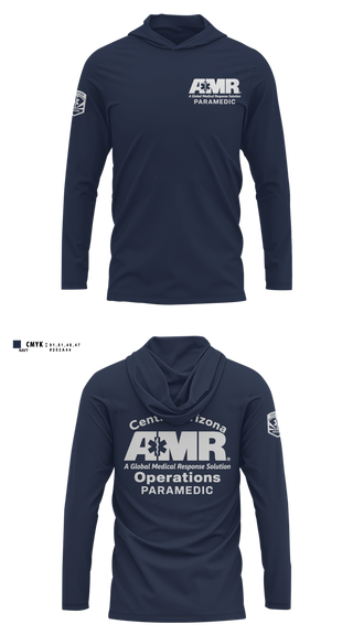 Long Sleeve Performance Shirt with hood, AMR  Central Arizona Operations, EMS/EMT, Teamtime, Team time, sublimation, custom sports apparel, team uniforms, spirit wear, spiritwear, sports uniforms, custom shirts, team store, custom team store, fundraiser sports, apparel fundraiser