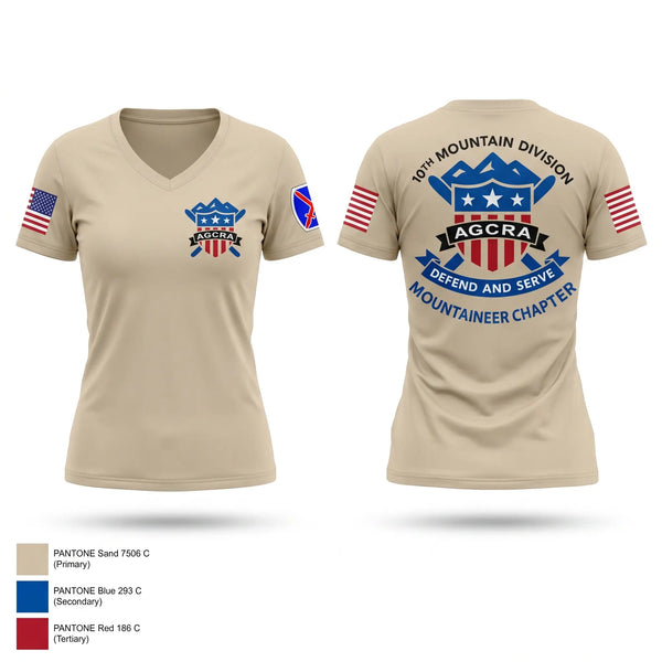 Womens Short Sleeve Vneck Shirt, Mountaineer Chapter Adjutant General Regimental Association, Army, Teamtime, Team time, sublimation, custom sports apparel, team uniforms, spirit wear, spiritwear, sports uniforms, custom shirts, team store, custom team store, fundraiser sports, apparel fundraiser