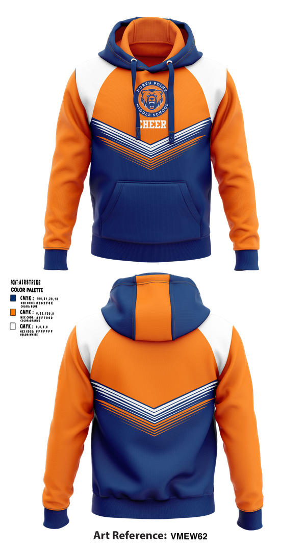 Hoodie, North Point Middle School Cheer, Cheer, Teamtime, Team time, sublimation, custom sports apparel, team uniforms, spirit wear, spiritwear, sports uniforms, custom shirts, team store, custom team store, fundraiser sports, apparel fundraiser