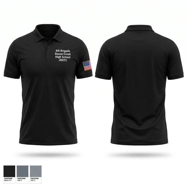 Short Sleeve Performance Polo, 4th brigade Goose Creek High School JROTC, Bowling, Teamtime, Team time, sublimation, custom sports apparel, team uniforms, spirit wear, spiritwear, sports uniforms, custom shirts, team store, custom team store, fundraiser sports, apparel fundraiser