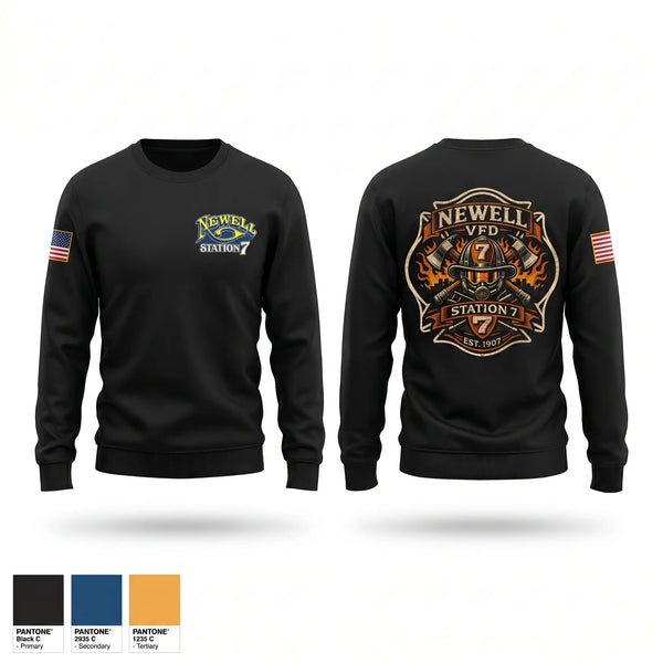 Crew Neck Sweatshirt, Newell VFD, Fire Department, Teamtime, Team time, sublimation, custom sports apparel, team uniforms, spirit wear, spiritwear, sports uniforms, custom shirts, team store, custom team store, fundraiser sports, apparel fundraiser
