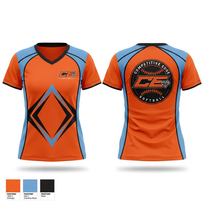 Competitive edge diamonds Women's Short Sleeve V-neck Shirt - 1