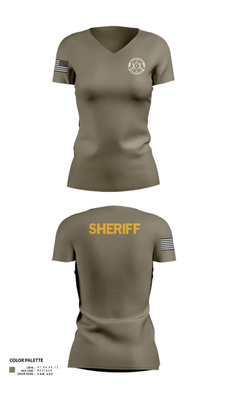 Womens Short Sleeve Vneck Shirt, Renville County Sheriff's Office, Police, Teamtime, Team time, sublimation, custom sports apparel, team uniforms, spirit wear, spiritwear, sports uniforms, custom shirts, team store, custom team store, fundraiser sports, apparel fundraiser