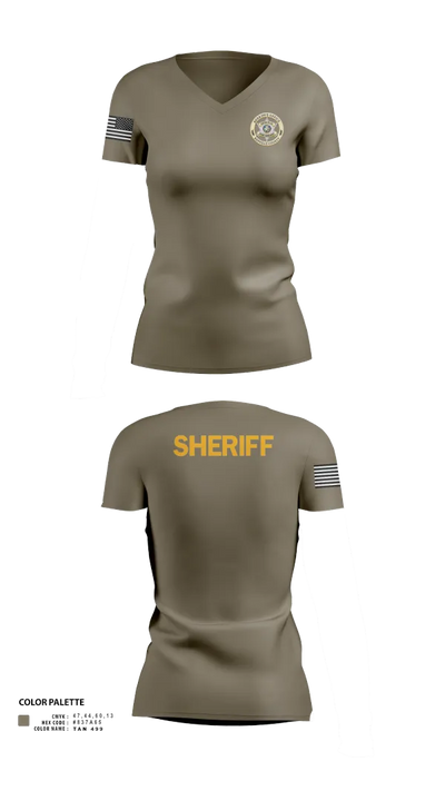 Renville County Sheriff's Office 38355062 Women's Short Sleeve V-neck Shirt - 21