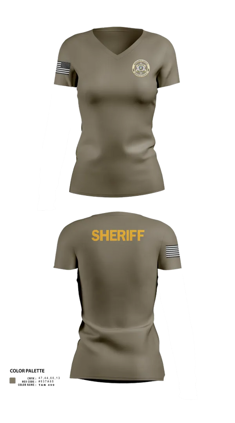 Womens Short Sleeve Vneck Shirt, Renville County Sheriff's Office, Police, Teamtime, Team time, sublimation, custom sports apparel, team uniforms, spirit wear, spiritwear, sports uniforms, custom shirts, team store, custom team store, fundraiser sports, apparel fundraiser
