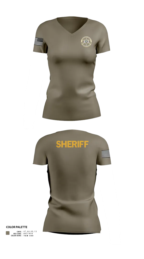 Womens Short Sleeve Vneck Shirt, Renville County Sheriff's Office, Police, Teamtime, Team time, sublimation, custom sports apparel, team uniforms, spirit wear, spiritwear, sports uniforms, custom shirts, team store, custom team store, fundraiser sports, apparel fundraiser