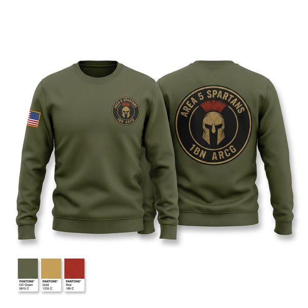 Crew Neck Sweatshirt, A5 Spartans 1BN ARCG, Army, Teamtime, Team time, sublimation, custom sports apparel, team uniforms, spirit wear, spiritwear, sports uniforms, custom shirts, team store, custom team store, fundraiser sports, apparel fundraiser