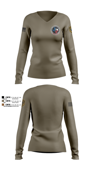 Womens Long Sleeve Vneck Shirt, Robstown Police Department, Police, Teamtime, Team time, sublimation, custom sports apparel, team uniforms, spirit wear, spiritwear, sports uniforms, custom shirts, team store, custom team store, fundraiser sports, apparel fundraiser