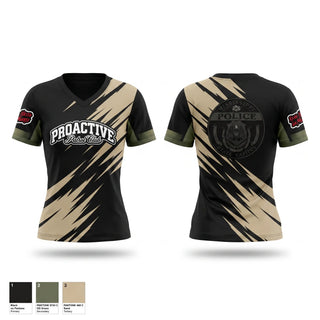 Womens Short Sleeve Vneck Shirt, Proactive Patrol Club, Police, Teamtime, Team time, sublimation, custom sports apparel, team uniforms, spirit wear, spiritwear, sports uniforms, custom shirts, team store, custom team store, fundraiser sports, apparel fundraiser