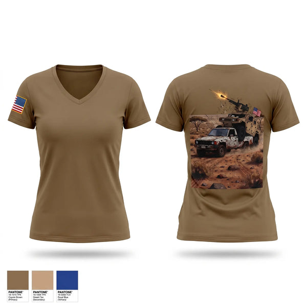 Womens Short Sleeve Vneck Shirt, 2-124th Infantry Regiment, Army, Teamtime, Team time, sublimation, custom sports apparel, team uniforms, spirit wear, spiritwear, sports uniforms, custom shirts, team store, custom team store, fundraiser sports, apparel fundraiser